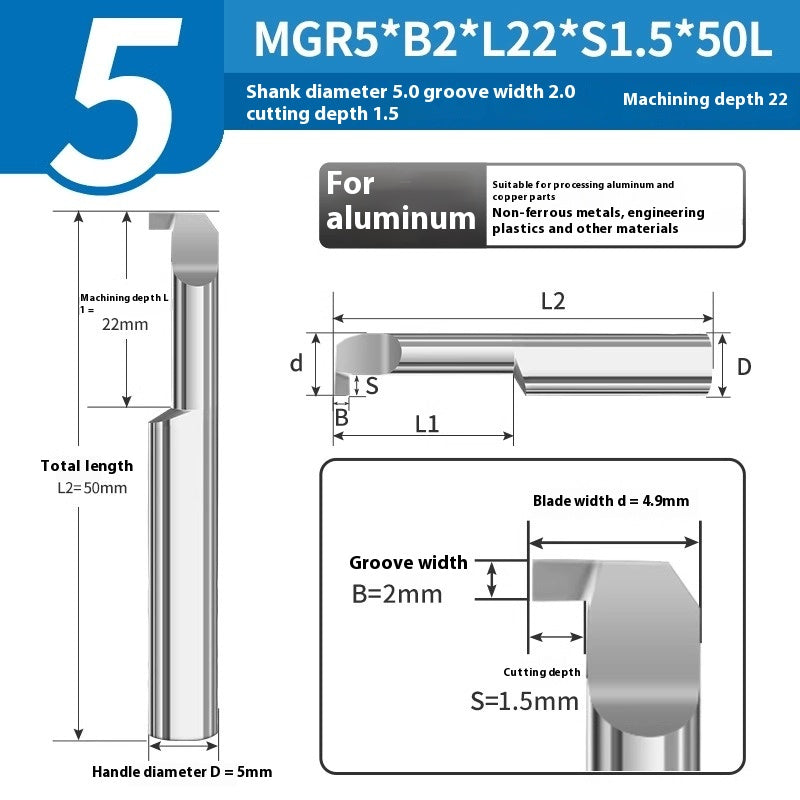 1135-CNC Small Bore Grooving Tool MGR Integral Tungsten Carbide Small Bore Hook Grooving Tool for Steel and Aluminum Internal Grooving Toolholder Shandong Denso Pricision Tools Co.,Ltd.